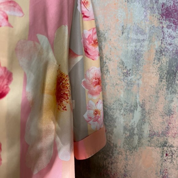 VTG 📌Michele Boyard 90s Floral Design Long Blouse with Double Row Button Down - Picture 3 of 16